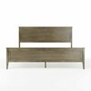 Martha Stewart Corbin King Size Solid Wood Platform Bed w/Wooden Headboard and Footboard, Brown Gray MG-090026-K-WOAK-MS